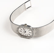 Patek Philippe Ellipse 3377 White Gold Silver Dial Diamond Bezel