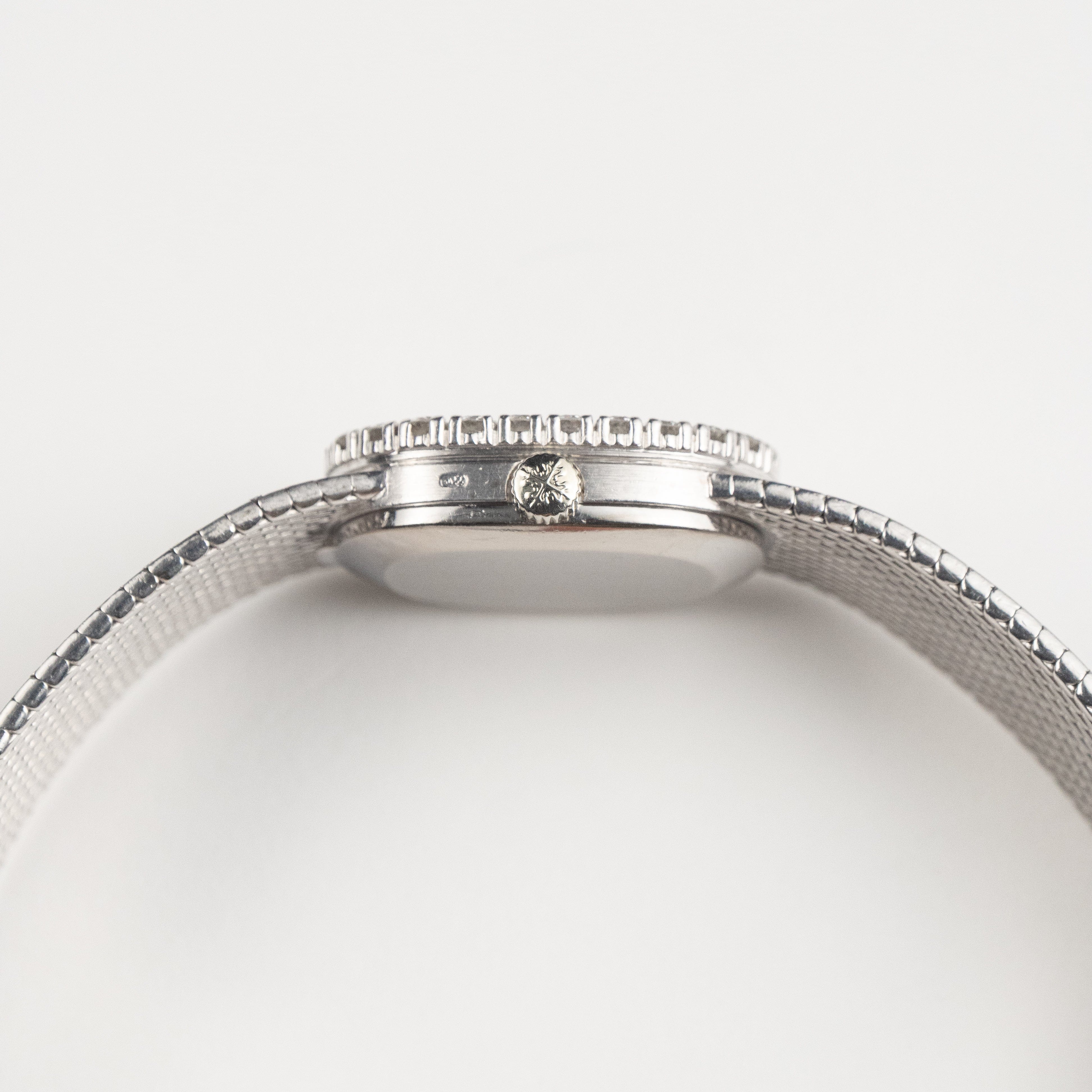 Patek Philippe Ellipse 3377 White Gold Silver Dial Diamond Bezel