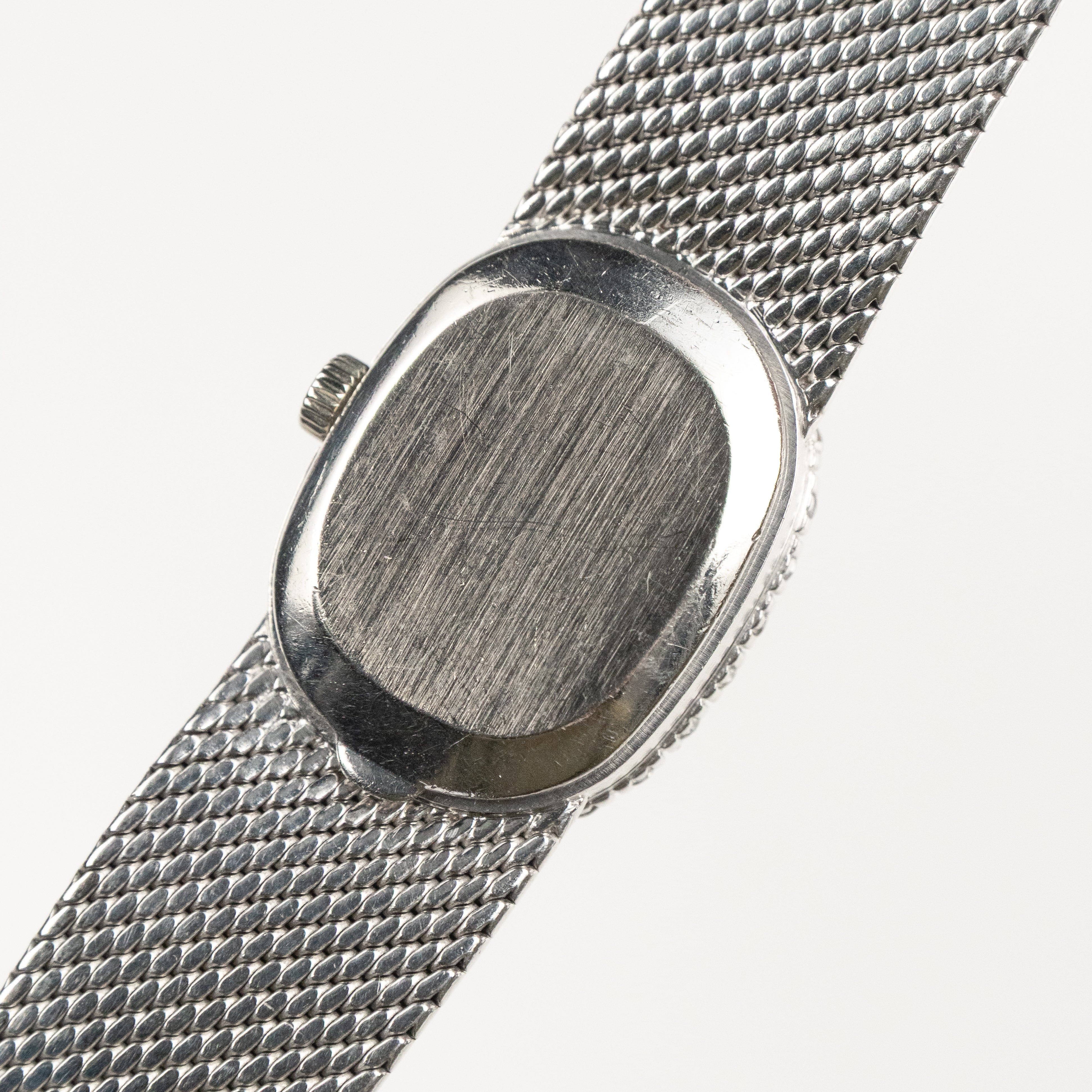 Patek Philippe Ellipse 3377 White Gold Silver Dial Diamond Bezel