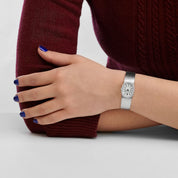 Patek Philippe Ellipse 3377 White Gold Silver Dial Diamond Bezel