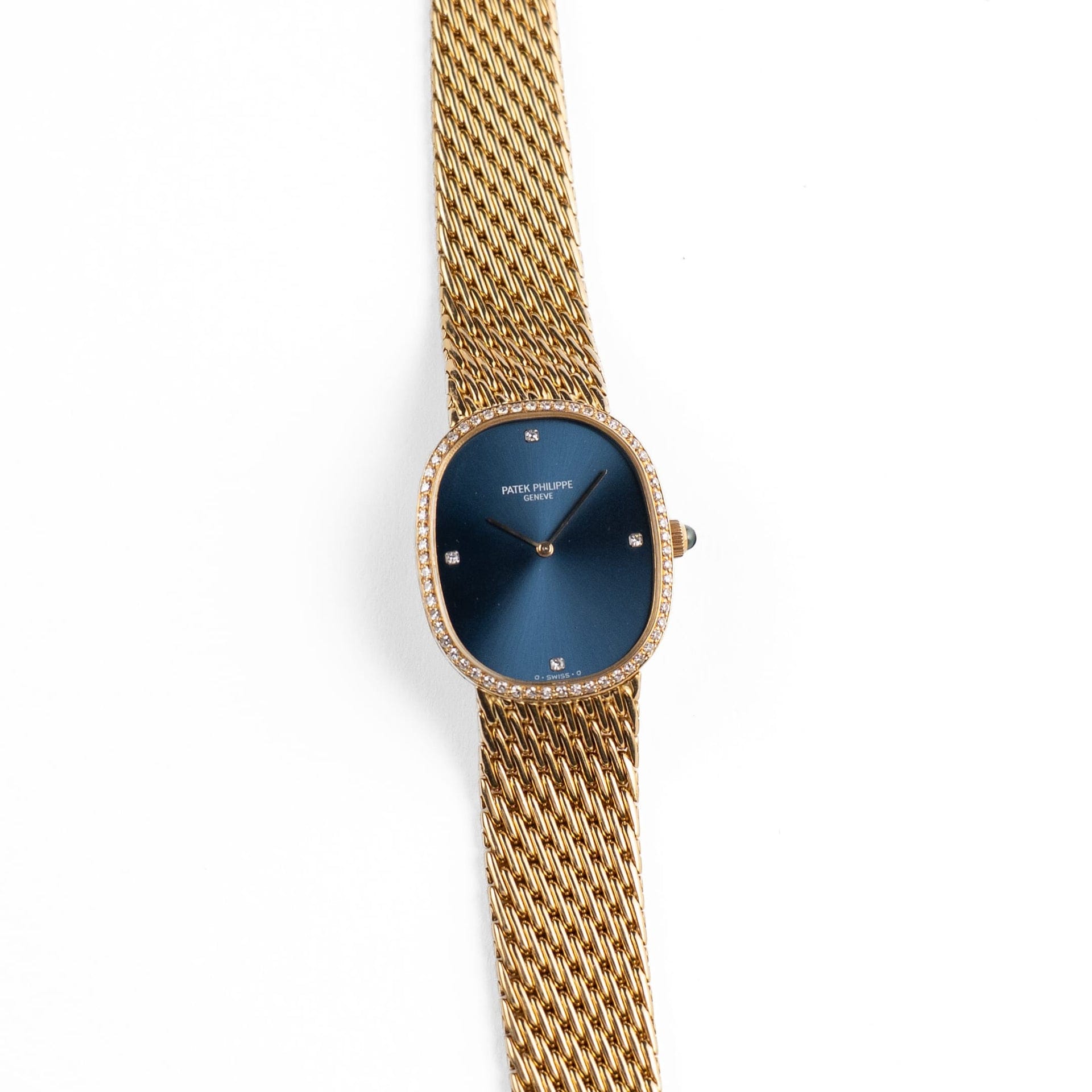 Patek Philippe Ellipse 3849/8 Yellow Gold Blue Diamond Dial Diamond Bezel