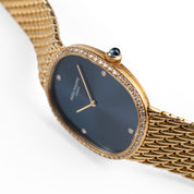 Patek Philippe Ellipse 3849/8 Yellow Gold Blue Diamond Dial Diamond Bezel