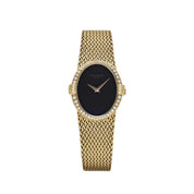 Patek Philippe Ellipse Vintage Yellow Gold Black Onyx Dial Diamond Bezel