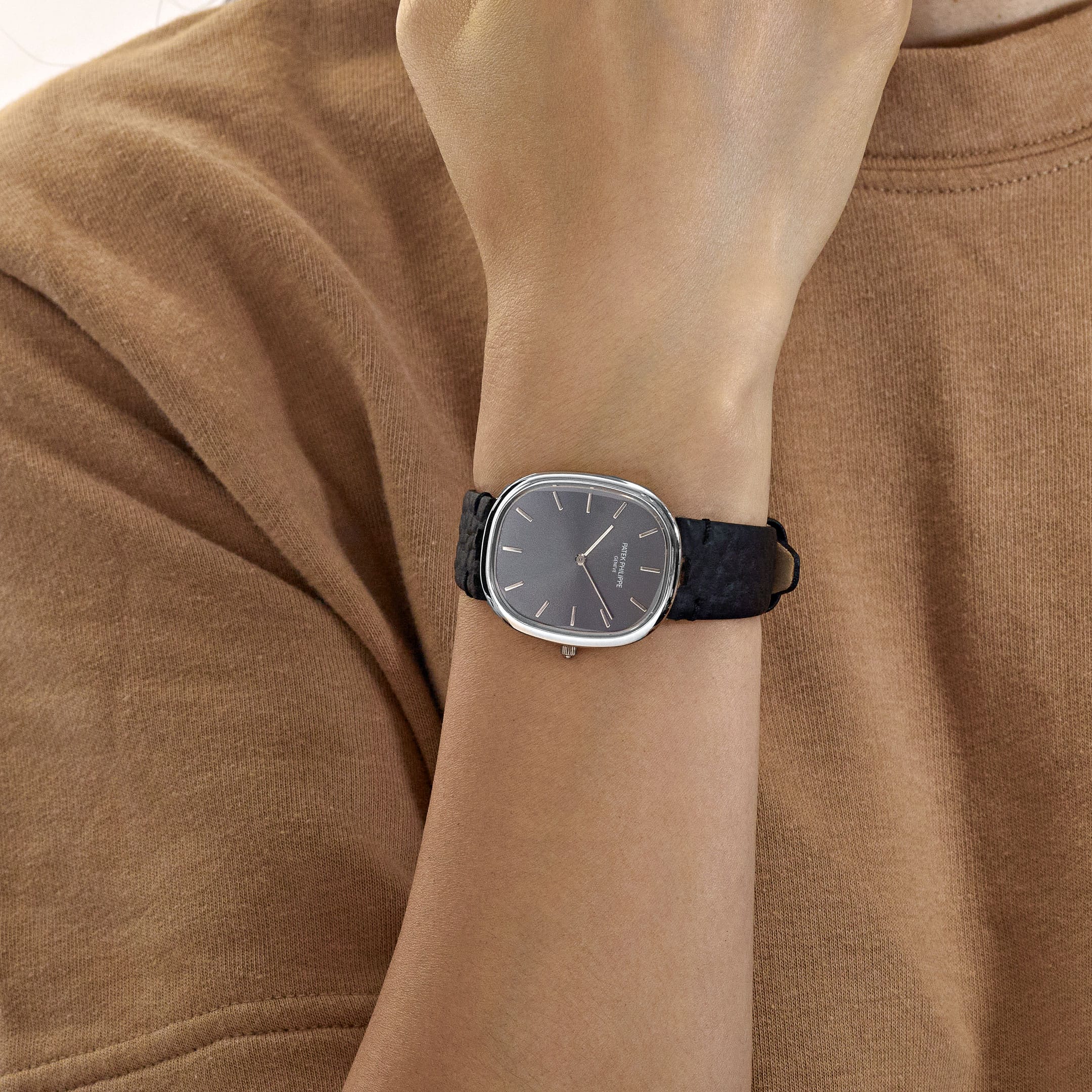 Patek Philippe Golden Ellipse 3738/100G-012 White Gold Dark Grey Dial (2008)
