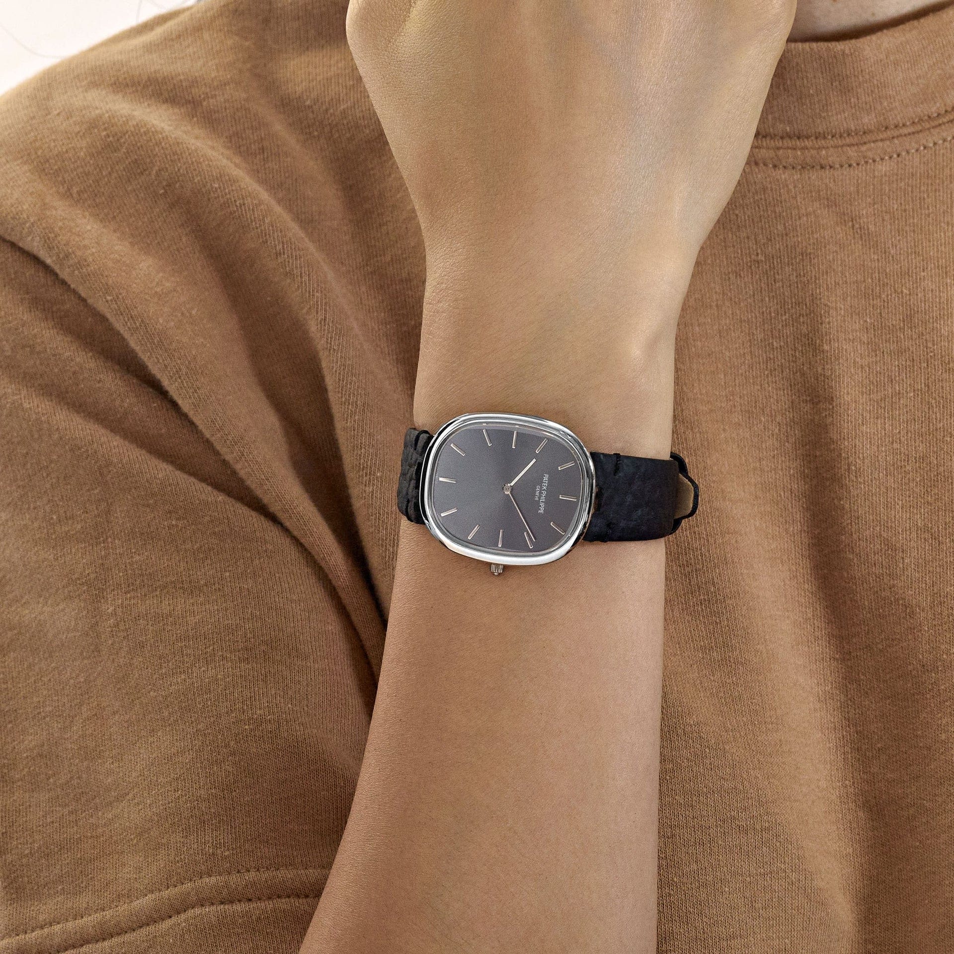Patek Philippe Golden Ellipse 3738/100G-012 White Gold Dark Grey Dial (2008)