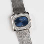 Patek Philippe Golden Ellipse 4126/1 White Gold Blue Diamond Dial Diamond Bezel