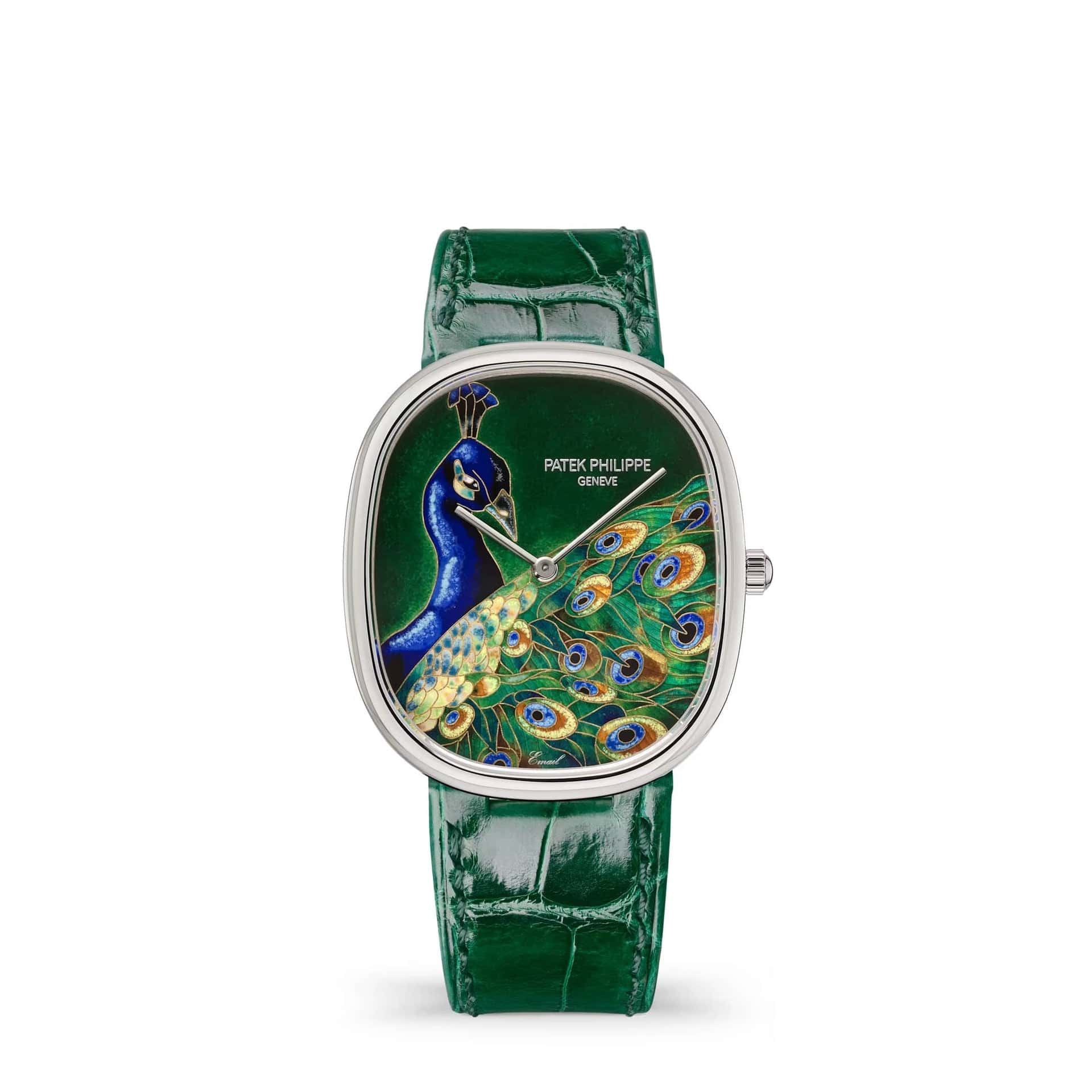 Patek Philippe Golden Ellipse Rare Handcrafts 5738/50G-041 'Blue Peacock' White Gold Green Dial Limited Edition of 10 (2026)