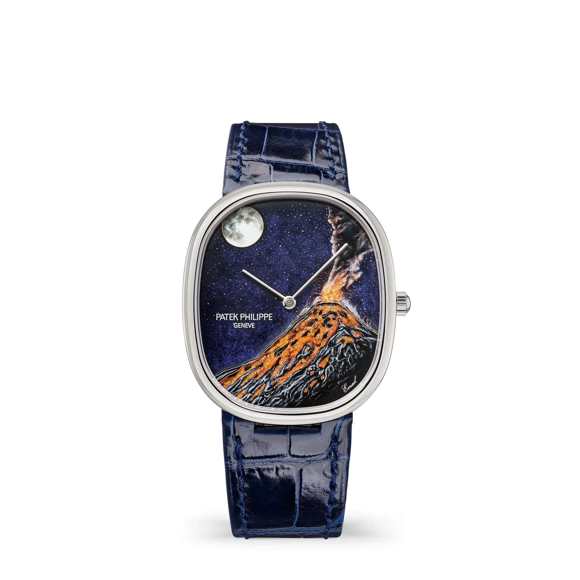 Patek Philippe Golden Ellipse Rare Handcrafts 5738/50G-044 'Fuego Volcano' White Gold Blue Dial Limited Edition of 15 (2026)