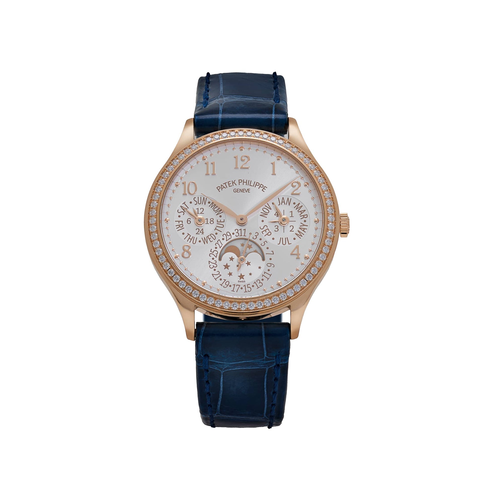 Patek Philippe Grand Complications 7140R-001 'Ladies' Perpetual Calendar Rose Gold Silvery Sunburst Dial Diamond Bezel (2018)