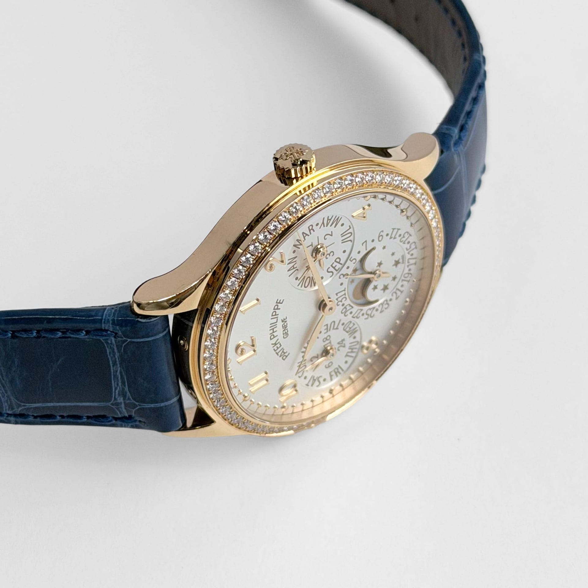 Patek Philippe Grand Complications 7140R-001 'Ladies' Perpetual Calendar Rose Gold Silvery Sunburst Dial Diamond Bezel (2018)