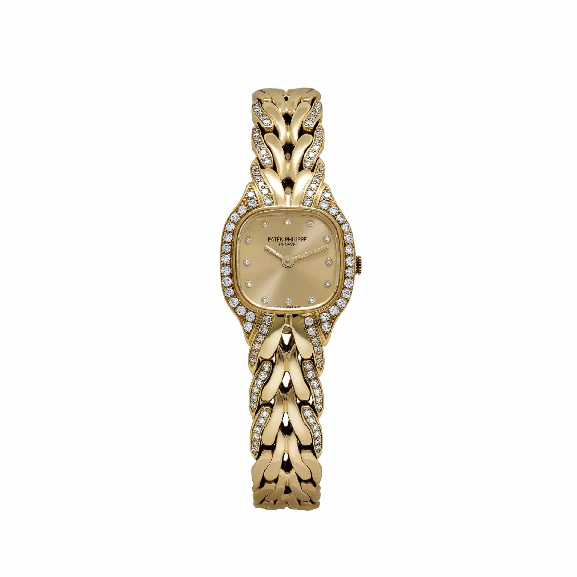 3 'Ladies' Yellow Gold Champagne Diamond Dial Diamond-Set Quartz