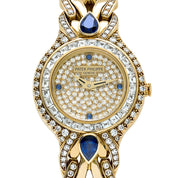 Patek Philippe La Flamme 4818/11 'Ladies' Yellow Gold Diamonds Blue Sapphires Quartz