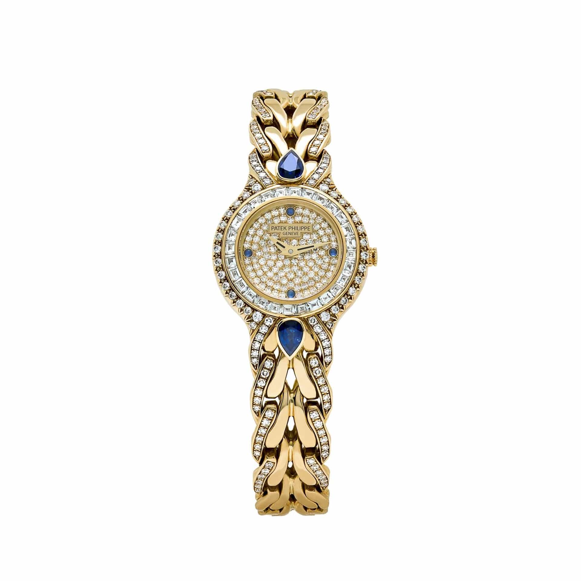 11 'Ladies' Yellow Gold Diamonds Blue Sapphires Quartz