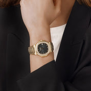 Patek Philippe Nautilus 3800/003 Yellow Gold Black Diamond Dial Diamond Bezel (1992)