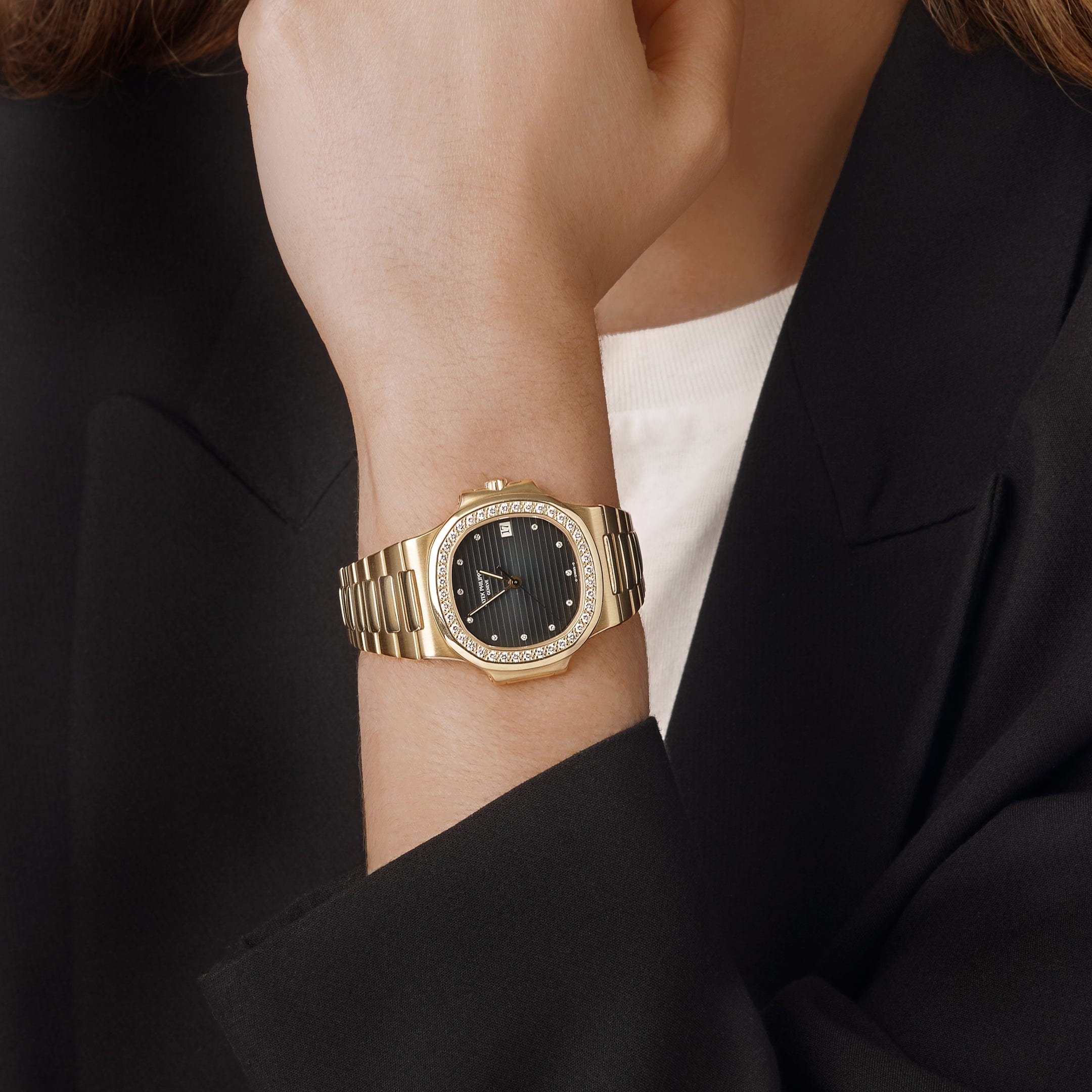 003 Yellow Gold Black Diamond Dial Diamond Bezel (1992)
