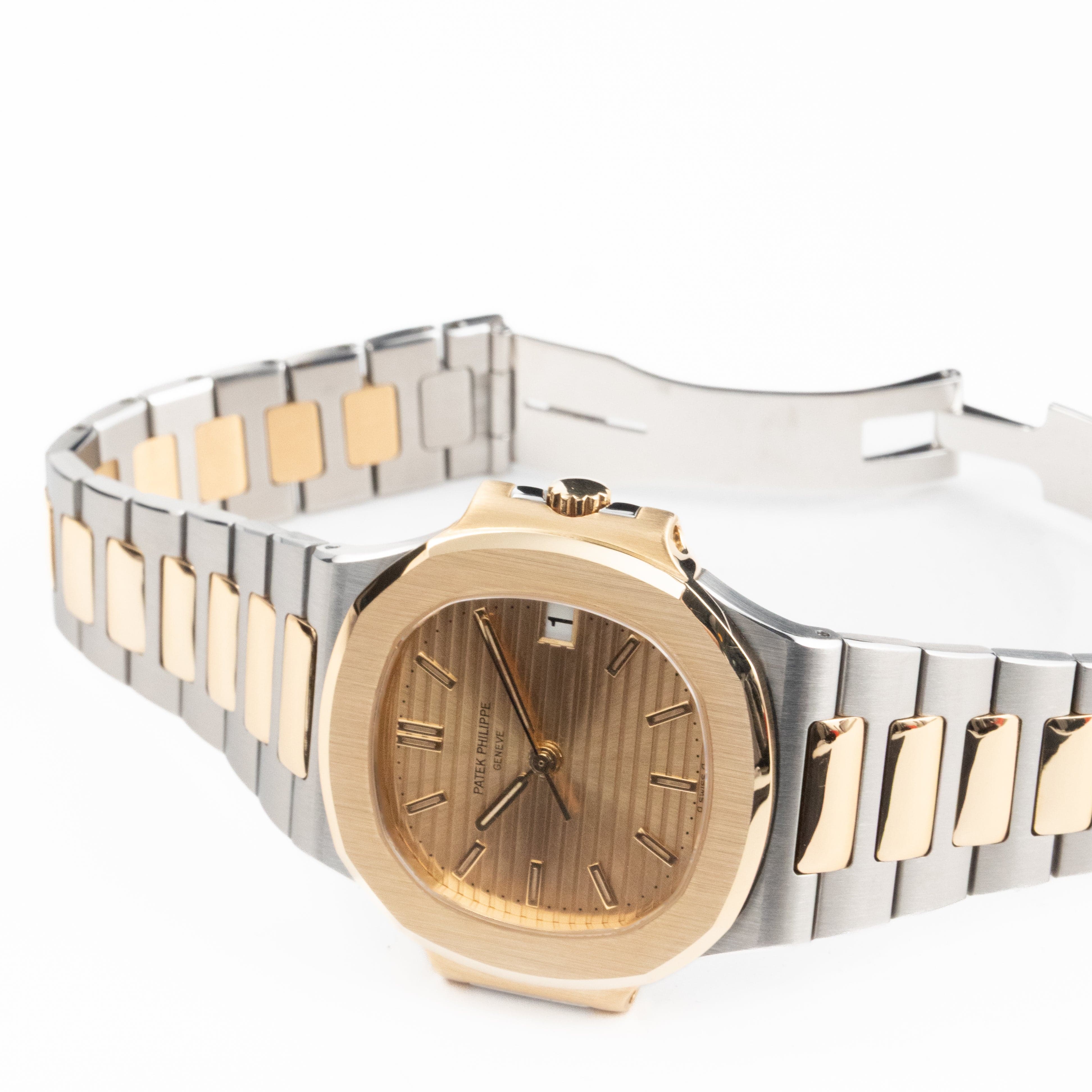 Patek Philippe Nautilus 3800/1AJ Stainless Steel Yellow Gold Champagne Dial