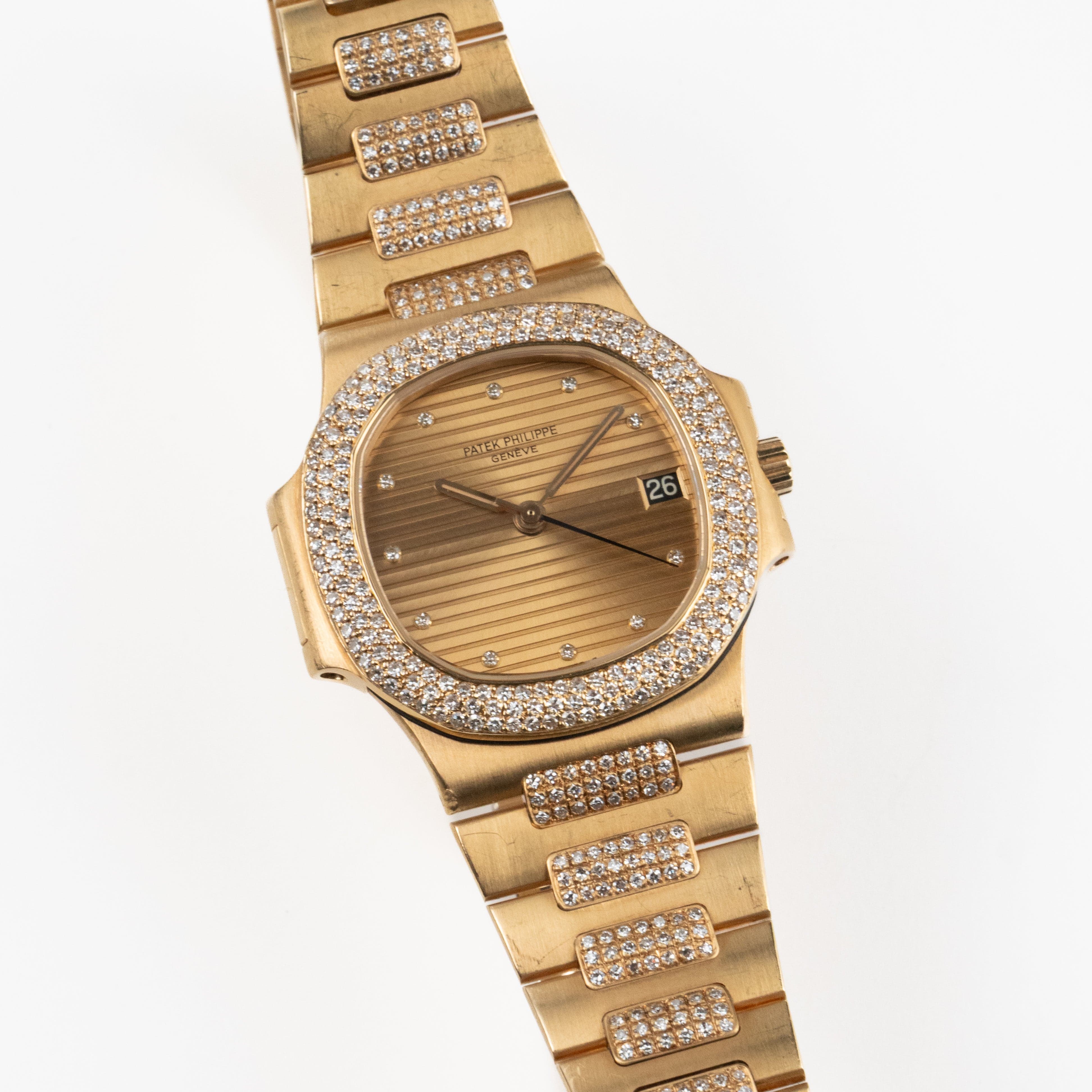 Patek Philippe Nautilus 3800/5 Yellow Gold Glided Gold Diamond Dial (1983)