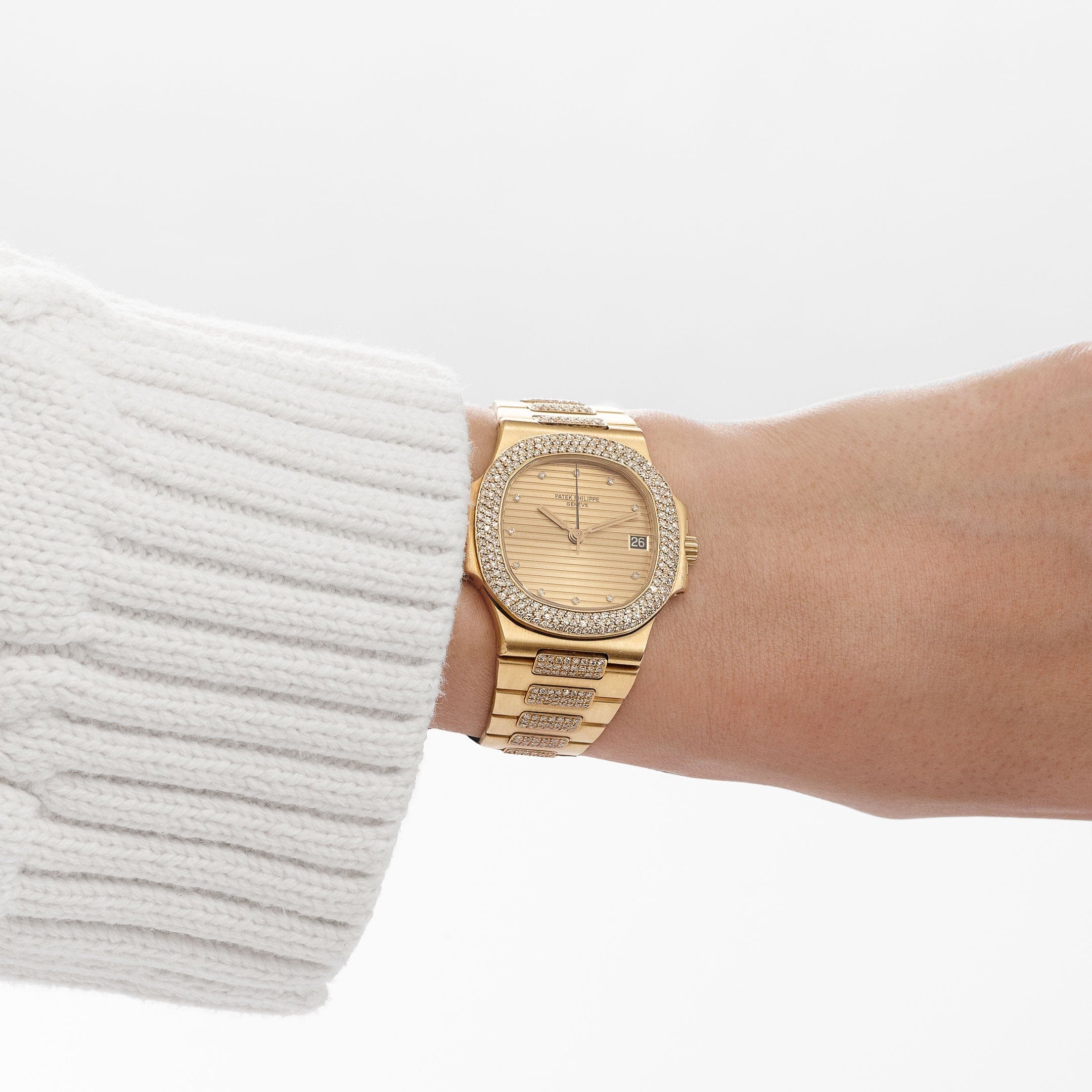 Patek Philippe Nautilus 3800/5 Yellow Gold Glided Gold Diamond Dial