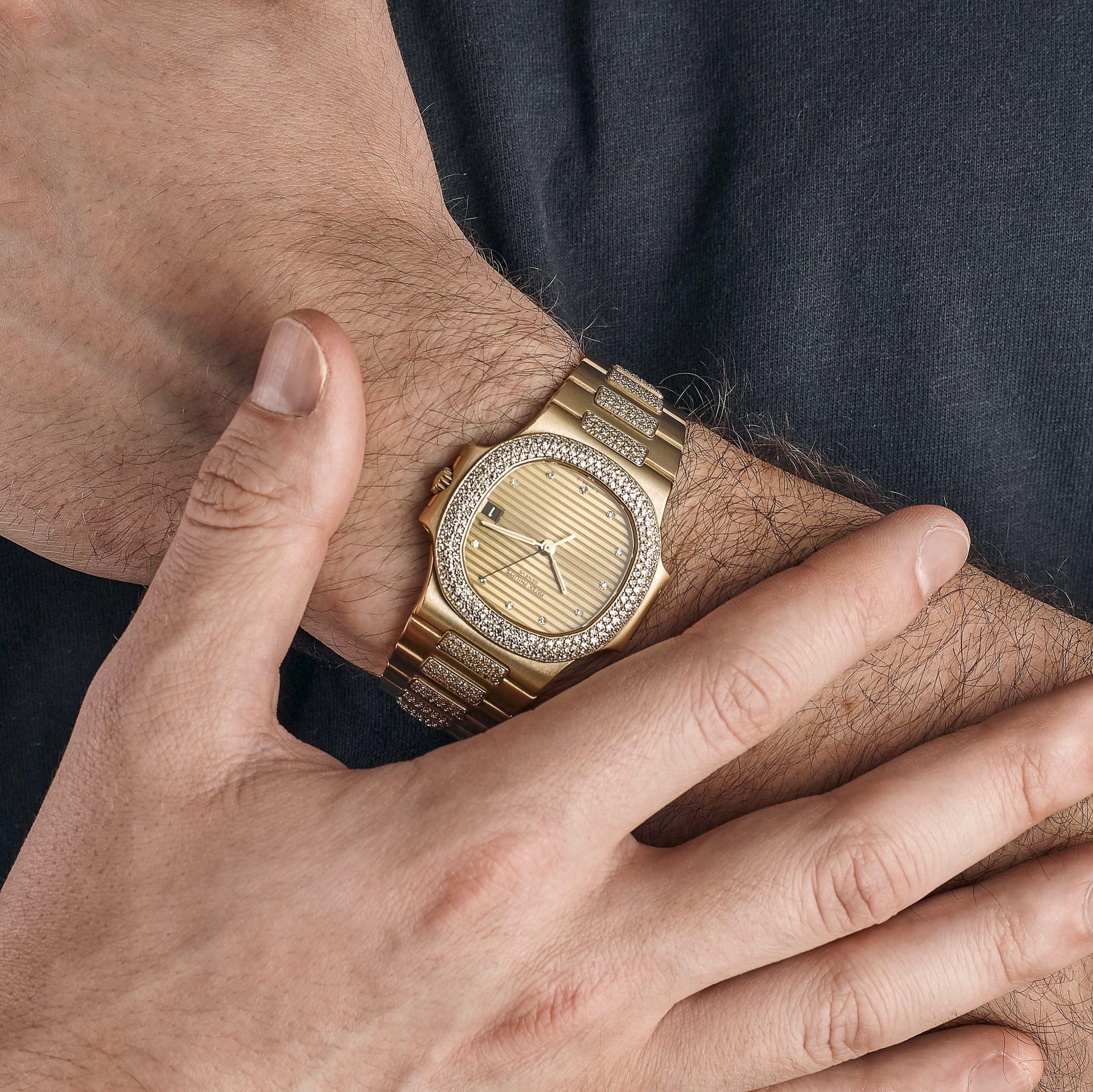 Patek Philippe Nautilus 3800/5 Yellow Gold Glided Gold Diamond Dial