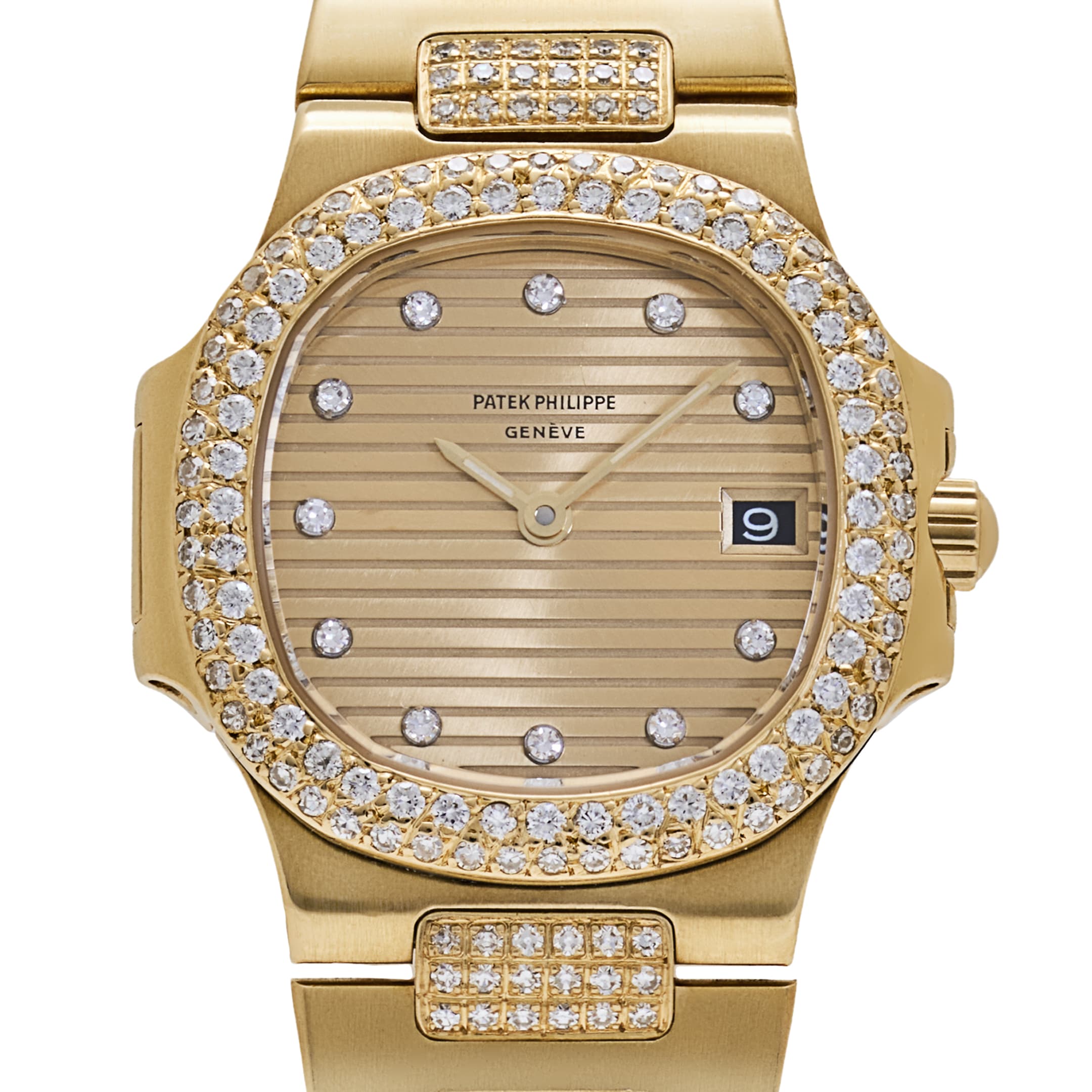 Patek Philippe Nautilus 4700/005 'Ladies' Yellow Gold Champagne Diamond Dial Diamond Bezel (1984)