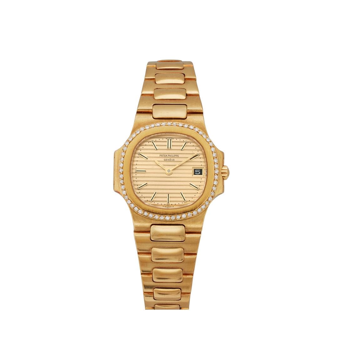 Patek Philippe Nautilus 4700/1J Yellow Gold Champagne Dial Diamond Bezel