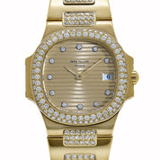 Patek Philippe Nautilus 4700 Yellow Gold Champagne Diamond Dial Diamond Bezel