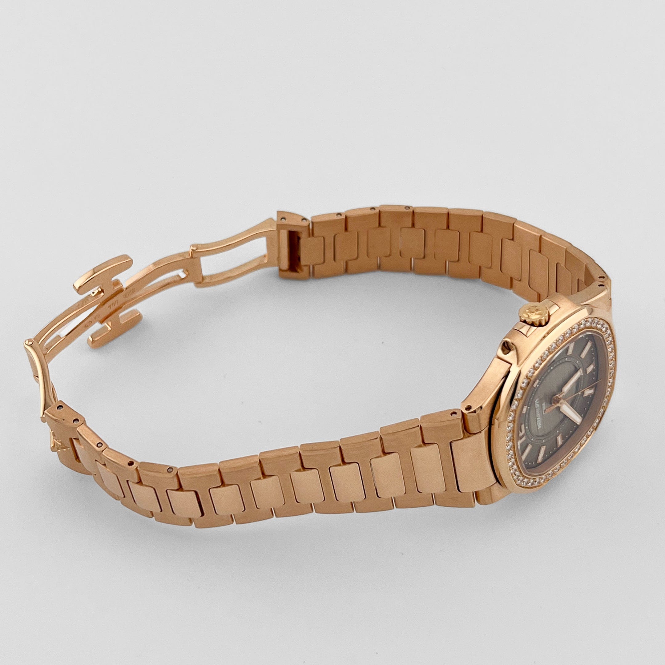 Patek Philippe Nautilus 7010/1R-010 'Ladies' Rose Gold Brown Dial Diamond Bezel (2014)