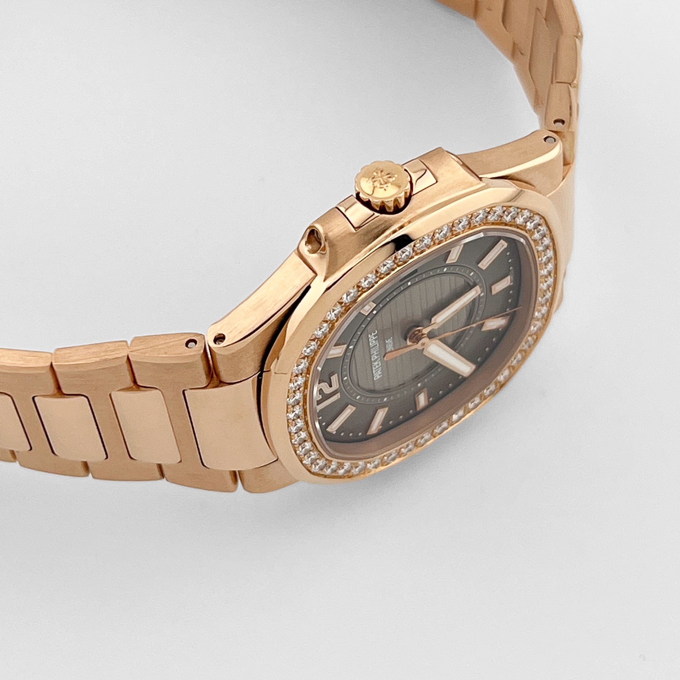 Patek Philippe Nautilus 7010/1R-010 'Ladies' Rose Gold Brown Dial Diamond Bezel (2014)