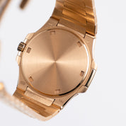 Patek Philippe Nautilus 7010/1R-011 'Ladies' Rose Gold Silver Dial Diamond Bezel Quartz