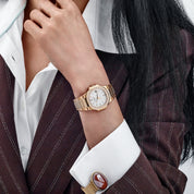 Patek Philippe Nautilus 7010/1R-011 'Ladies' Rose Gold Silver Dial Diamond Bezel Quartz