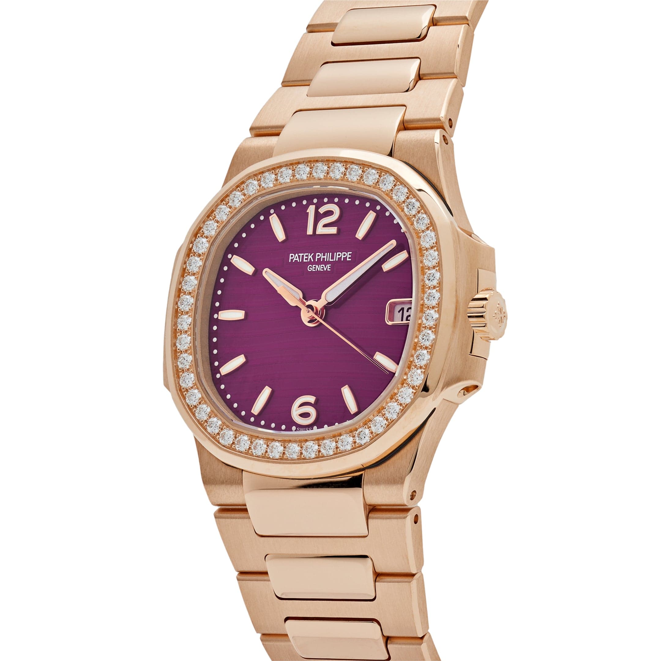 Patek Philippe Nautilus 7010/1R-013 'Ladies' Quartz Rose Gold Purple Diamond Bezel (2023)