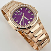 Patek Philippe Nautilus 7010/1R-013 'Ladies' Quartz Rose Gold Purple Diamond Bezel (2023)