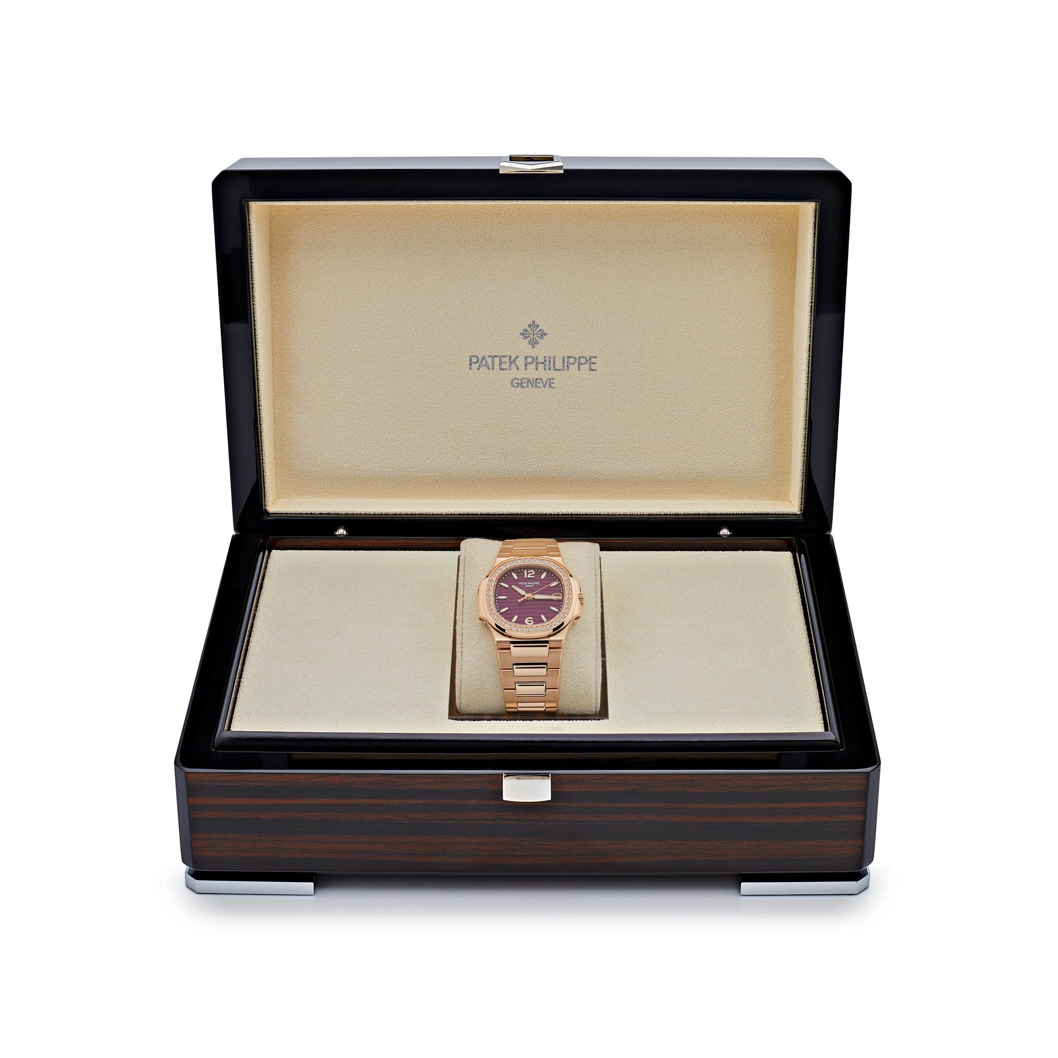 Patek Philippe Nautilus 7010/1R-013 'Ladies' Quartz Rose Gold Purple Diamond Bezel (2024)