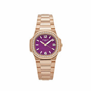 Patek Philippe Nautilus 7010/1R-013 'Ladies' Rose Gold Purple Dial Diamond Bezel Quartz (2026)