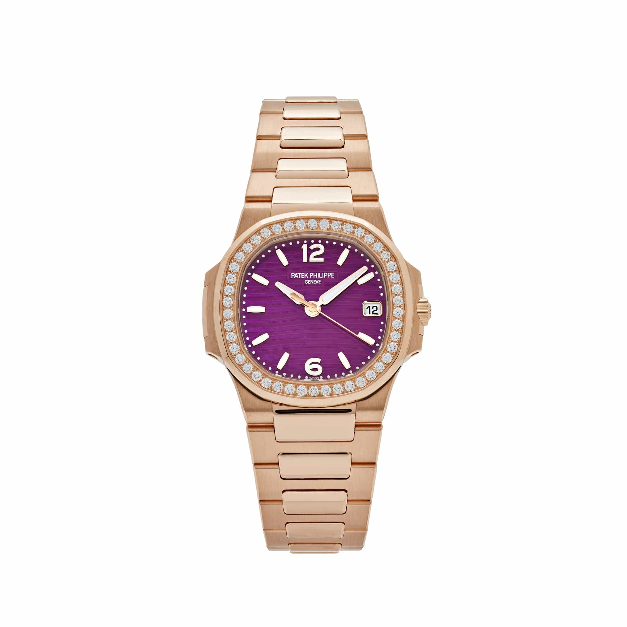 Patek Philippe Nautilus 7010/1R-013 'Ladies' Rose Gold Purple Dial Diamond Bezel Quartz (2026)