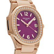 Patek Philippe Nautilus 7010/1R-013 'Ladies' Quartz Rose Gold Purple Diamond Bezel