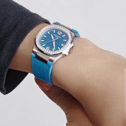 Patek Philippe Nautilus 7010G 'Ladies' White Gold Blue Dial Diamond Bezel (2025)