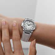 Patek Philippe Nautilus 7010G 'Ladies' White Gold Silver Dial Diamond Bezel Quartz