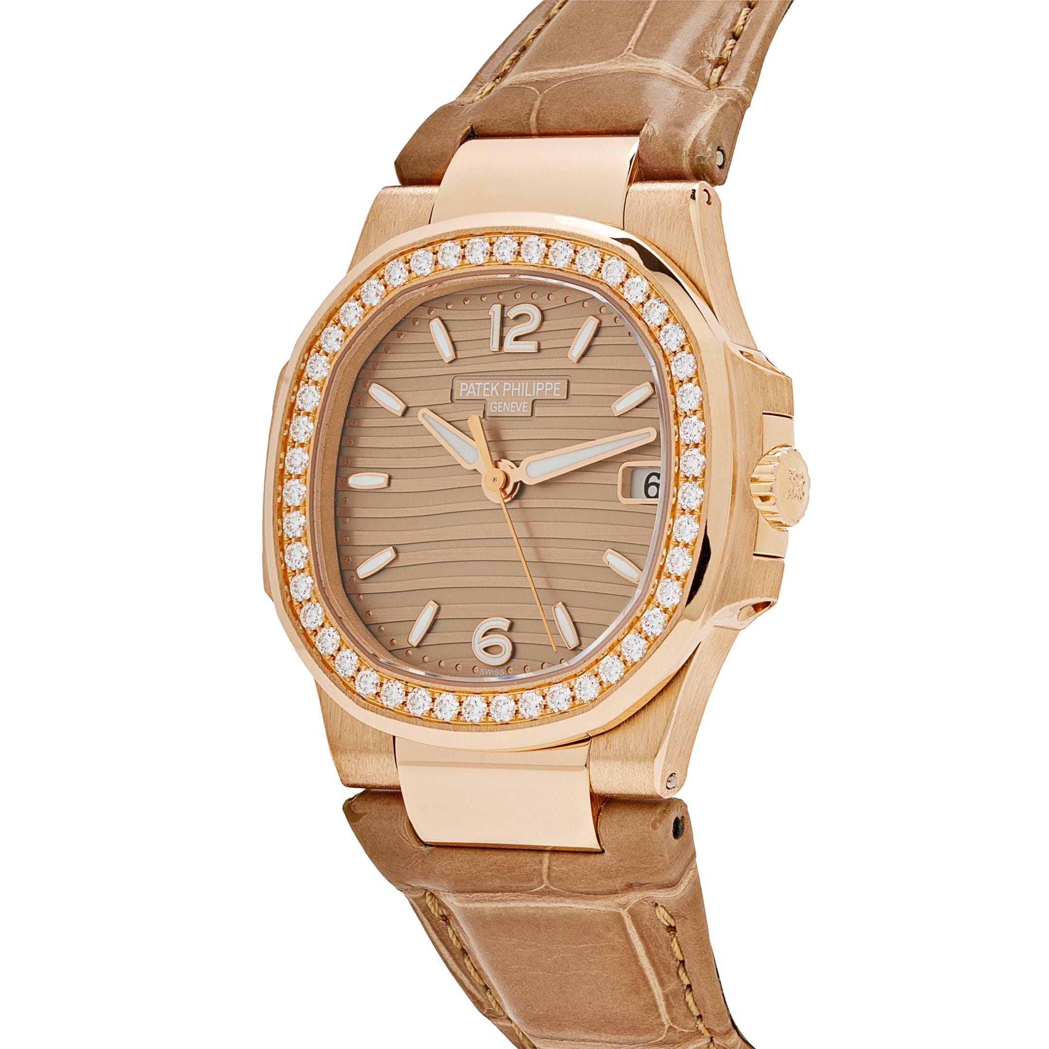 Patek Philippe Nautilus 7010R-012 'Ladies' Quartz Rose Gold Diamond Bezel (2020)