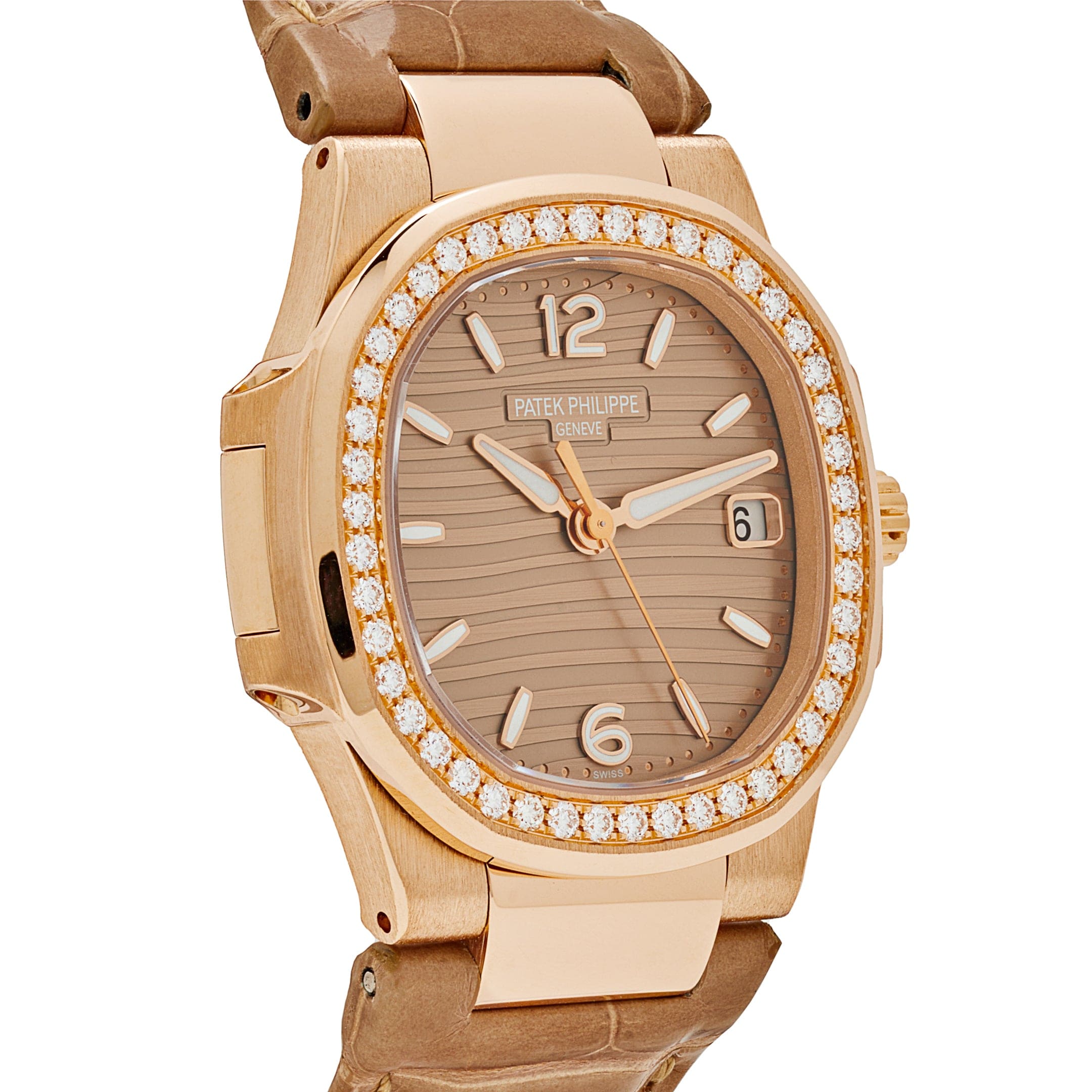 Patek Philippe Nautilus 7010R-012 'Ladies' Quartz Rose Gold Diamond Bezel (2020)