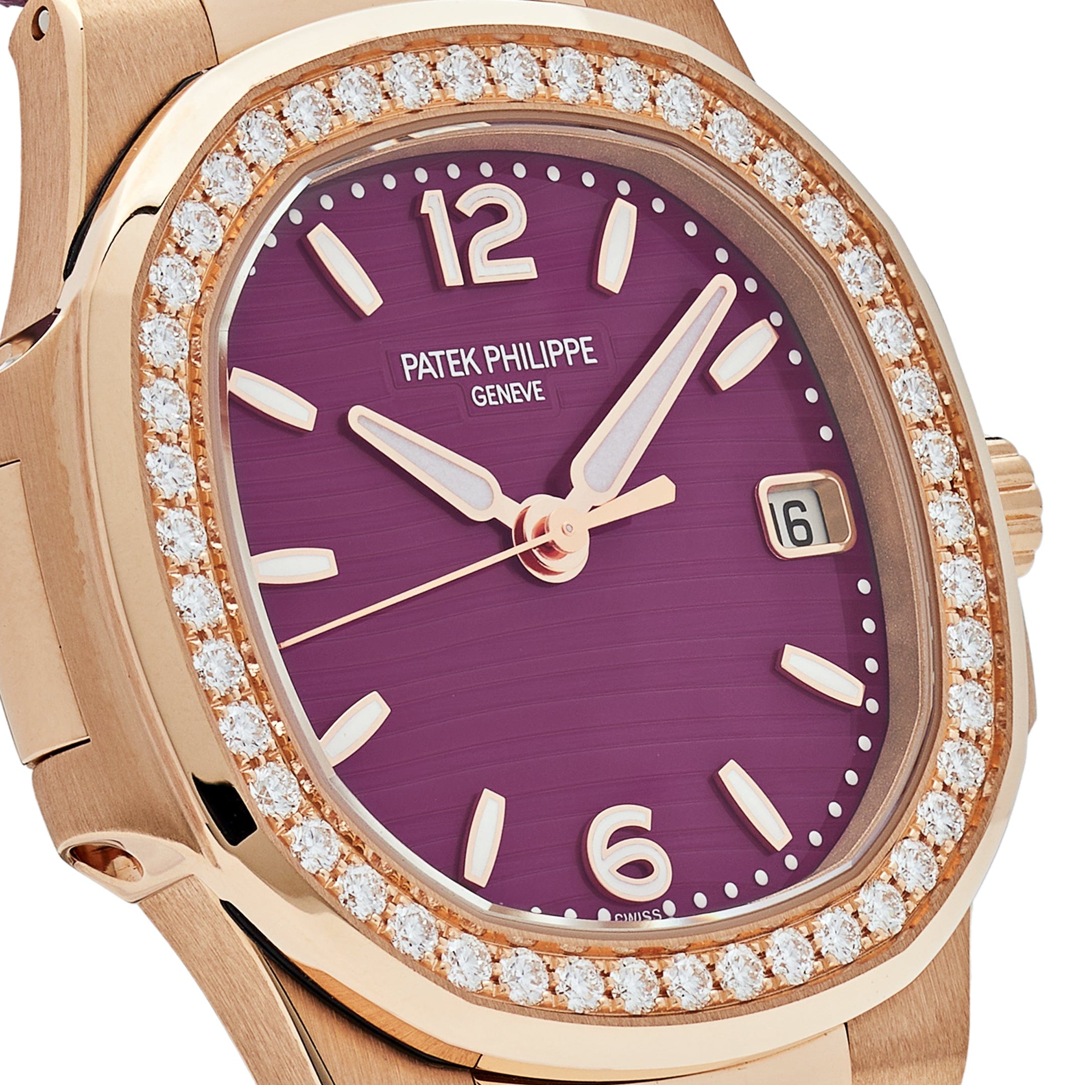 Patek Philippe Nautilus 7010R-013 'Ladies' Rose Gold Purple Dial Diamond Bezel (2026)