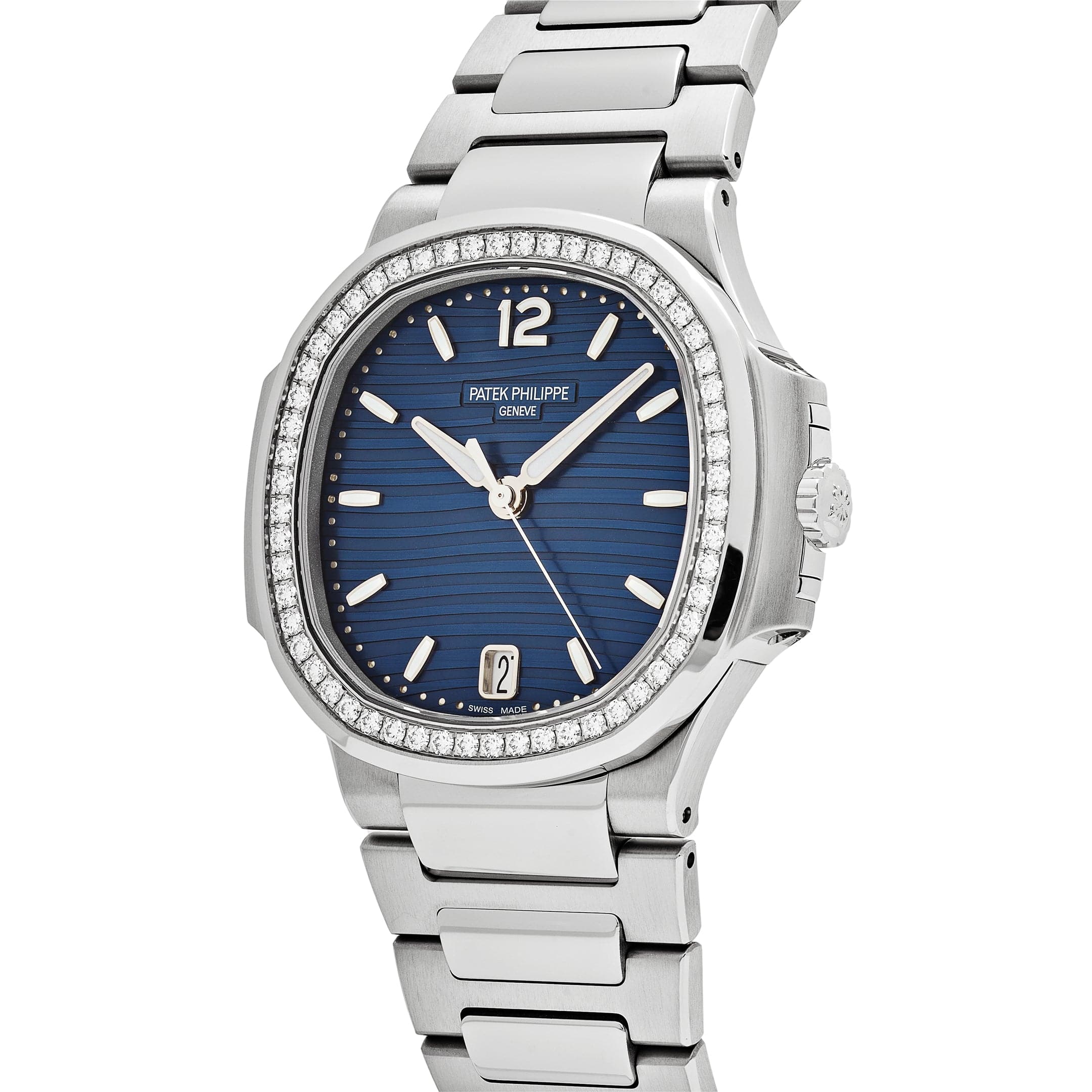Patek Philippe Nautilus 7118/1200A-001 'Ladies' Blue Dial Diamond Bezel