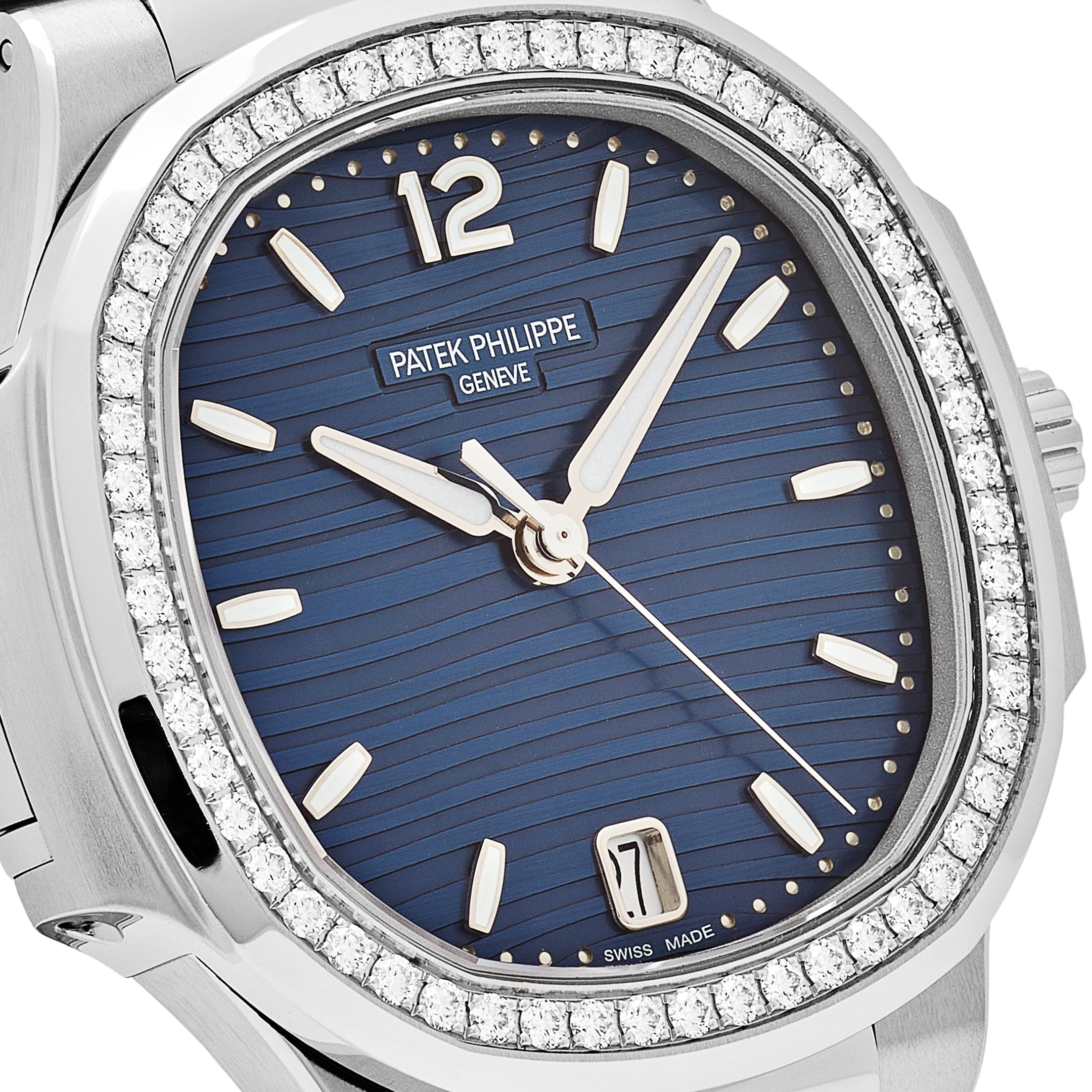 Patek Philippe Nautilus 7118/1200A-001 'Ladies' Blue Dial Diamond Bezel