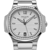 Patek Philippe Nautilus 7118/1200A-010 'Ladies' Stainless Steel Silver Dial Diamond Bezel