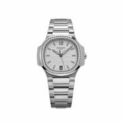 Patek Philippe Nautilus 7118/1200A-010 'Ladies' Stainless Steel Silver Dial Diamond Bezel