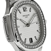 Patek Philippe Nautilus 7118/1200A-010 'Ladies' Stainless Steel Silver Dial Diamond Bezel