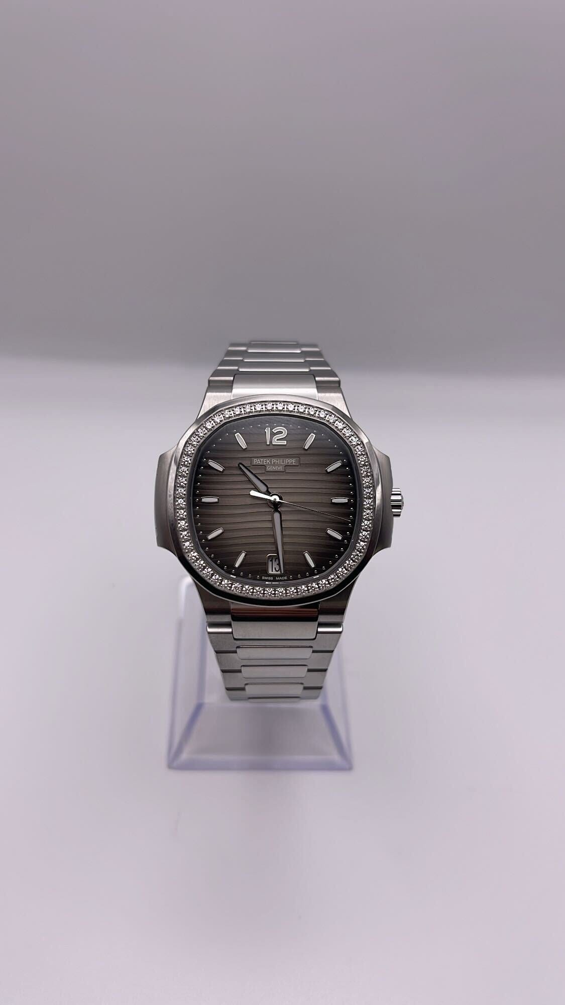 Patek Philippe Nautilus 7118/1200A-011 Ladies' Stainless Steel Gray Dial Diamond Bezel