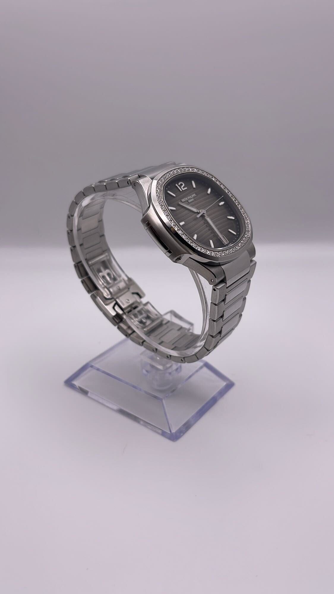 Patek Philippe Nautilus 7118/1200A-011 Ladies' Stainless Steel Gray Dial Diamond Bezel