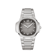 Patek Philippe Nautilus 7118/1200A-011 'Ladies' Stainless Steel Grey Dial Diamond Bezel