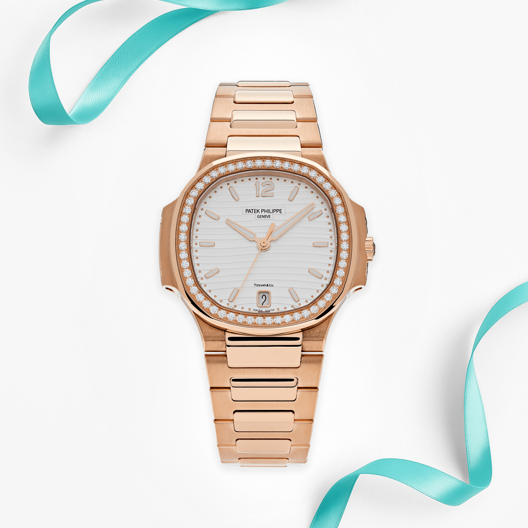1200R-001 'Ladies Automatic Tiffany & Co.' Rose Gold Diamond Bezel